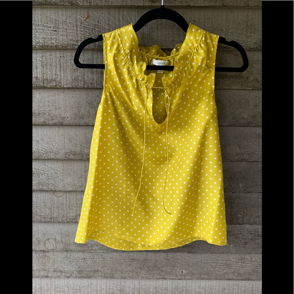 J. Crew silk sleeveless top. Mustard yellow.